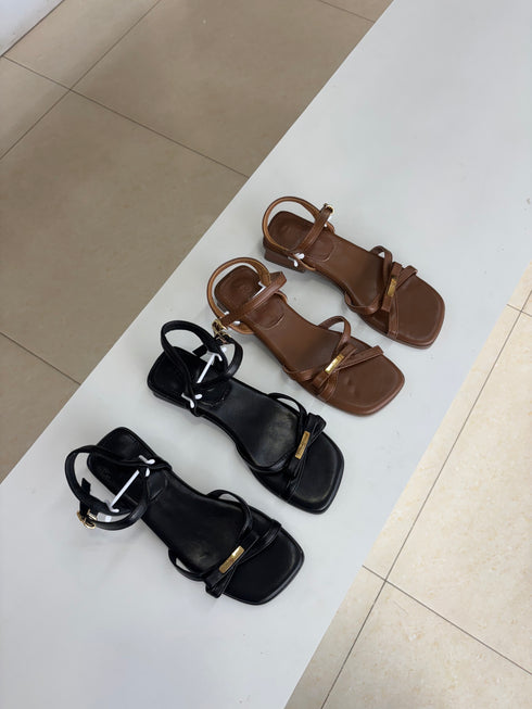 Slid On Buckle Straps Open Toe Heels